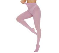 Hiltzo Women's Tights 80D Semi Opaque Soft Solid Color Footed Pantyhose Violet M