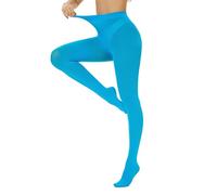 Hiltzo Women's Tights 82D Semi Opaque Soft Solid Color Footed Pantyhose Blue L-XL