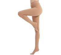 Hiltzo Women's Tights 88D Semi Opaque Soft Solid Color Footed Pantyhose Suntan L-XL