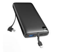 Hiluckey Power Bank Portable Charger - 22.5W Fast Charging 26800mAh Phone Charger with Built-in Cables X 2, USB C PD QC3.0 External Battery Pack with LED Display for Smartphones Tablets