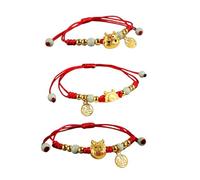 Hilufiet 2/3 pcs 2024 New Year Zodiac Lucky Dragon Braided Bracelets Set Chinese Zodiac Animal Adjustable Charm Imitation Jade Dragon Prospects Blessing Sign Bracelets, Metal, no gemstone