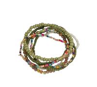 Hilufiet Boho Colorful Handmade Stackable Bead Bracelets Set Multicolor Seed Layered Stretch Bangle Bracelets Vaction Beach Trendy Jewelry for Women, Metal, no gemstone