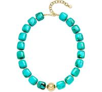 Hilufiet Boho Multicolor Chunky Resin Beaded Necklaces Summer Beach Trendy Y2K Choker Necklace for Women, No Gemstone