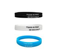 Hilufiet God is First Bracelet Set Faith Motivational Wristbands Cross Inspirational Silicone Bracelets for Men Women Adults Christians Gifts, metal, no gemstone