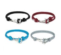 Hilufiet Hammerhead Sharks Bracelet Ocean Lovers Nautical Multilayer Wrapped Waterproof Rope Bracelet Couple Gift, metal, no gemstone