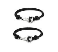 Hilufiet Hammerhead Sharks Bracelet Ocean Lovers Nautical Multilayer Wrapped Waterproof Rope Bracelet Couple Gift, Adjustable (fits various wrist sizes), metal, no gemstone