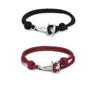 Hilufiet Hammerhead Sharks Bracelet Ocean Lovers Nautical Multilayer Wrapped Waterproof Rope Bracelet Couple Gift, metal, no gemstone