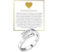 Hilufiet I Fvcking Love You Engraved Ring Stainless Steel Spiral Promise Rings for Men Women