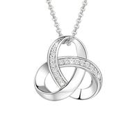 Hilufiet Love Knot Necklace Diamond Accent Love Knot Pendant Necklace Forever Love Knot Infinity Necklace for Women, No Gemstone
