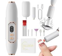 HiLUNDA Professional Rechargeable Nail Drill - 2 in 1 Makeup Brush Cleaner & Cordless Electric Nail File, 1500 mAh Battery with 3 Speeds, Portable Efile Set for Acrylic/Gel Nails for Home and Travel
