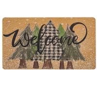 HilyBony Christmas Welcome Doormat for Winter Outdoor - Snowflake Pine Coir Door Mat with Backing Anti-Slip Holiday Home Decor(30 x 17 Inches)