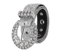 HilyBony Rhinestone Belt Western-Cowgirl-Cowboy-Belts with Bling Diamond Buckle Studded Sequin Leather Belt for Jean for 28-38" Waist