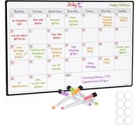 HILYFE Monthly Planner Whiteboard A3- Magnetic Fridge Calendar for Cupboard & Wall with 4 Dry Erase Markers - Meal Planning Memo Board - Task Planning and Event Reminder Notice Board