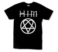 Him H.I.M White Heartagram Mens Black T Shirt Razorblade Romance