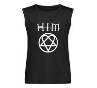 Him H.I.M White Heartagram Mens Vest Tank Tops Razorblade Romance Black S