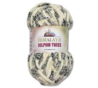 Himalaya 100 g Dolphin Tweed Chenille Wool Velvet Yarn Amigurumi Baby Wool (92002 | Cream)