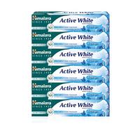 Himalaya Active white Gel |Herbal vegetarian Toothpaste with fruit enzymes for teeth whitening |Anti-germ |For strong teeth and gums | Paraben and bleach free -75ml (Pack of 6)