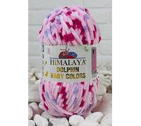 Himalaya Dolphin Baby Colors (5-Pack), 656 yds 5X100 Gram, Super Bulky Himalaya Yarn, Blanket Yarn, Velvet Yarn, Knitting Yarn, Amigurumi Yarn (80402)