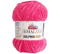 Himalaya Dolphin Baby Knitting and Crochet Yarn 100g Ball, Plush Amigurumi Yarn (Hot Pink 80324)