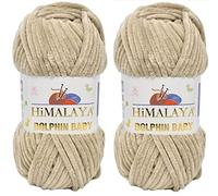 Himalaya Dolphin Baby Yarn 100% MicroPolyester Lot of 2 skn 264 Yards 2x100gram Super Bulky :6 Baby Chenille Yarn (80317)