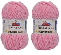 Himalaya Dolphin Baby Yarn 100% MicroPolyester Lot of 2 skn 264 Yards 2x100gram Super Bulky :6 Baby Chenille Yarn (80309)