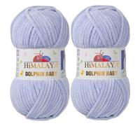 Himalaya Dolphin Baby Yarn 2 X 100g Skeins Super Bulky Yarn for Knitting/Crochet Ideal for Cardigans Shawls Blankets Hats and Home Textiles (2, 80344 Dry Blue)