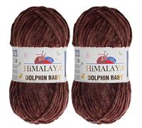 Himalaya Dolphin Baby Yarn 2 X 100g Skeins Super Bulky Yarn for Knitting/Crochet Ideal for Cardigans Shawls Blankets Hats and Home Textiles (2, 80366 Sand Brown)