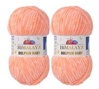 Himalaya Dolphin Baby Yarn 2 X 100g Skeins Super Bulky Yarn for Knitting/Crochet Ideal for Cardigans Shawls Blankets Hats and Home Textiles (2, 80323 Powder Pink)