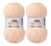 Himalaya Dolphin Baby Yarn 2 X 100g Skeins Super Bulky Yarn for Knitting/Crochet Ideal for Cardigans Shawls Blankets Hats and Home Textiles (2, 80333 Pastel Cream)