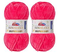 Himalaya Dolphin Baby Yarn 2 X 100g Skeins Super Bulky Yarn for Knitting/Crochet Ideal for Cardigans Shawls Blankets Hats and Home Textiles (2, 80324 Rose Pink)