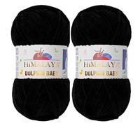 Himalaya Dolphin Baby Yarn 2 X 100g Skeins Super Bulky Yarn for Knitting/Crochet Ideal for Cardigans Shawls Blankets Hats and Home Textiles (2, 80311 Black)