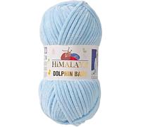 Himalaya Dolphin Baby Yarn Each Skein 100gr 120m Super Bulky Yarn for Knitting&Crocheting Ideal for Cardigans Shawls Blankets Hats and Home Textiles (1, 80306 Light Blue)