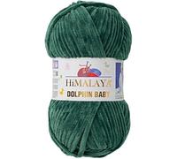 Himalaya Dolphin Baby Yarn Each Skein 100gr 120m Super Bulky Yarn for Knitting&Crocheting Ideal for Cardigans Shawls Blankets Hats and Home Textiles (1, 80360 Green)