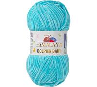Himalaya Dolphin Baby Yarn Each Skein 100gr 120m Super Bulky Yarn for Knitting&Crocheting Ideal for Cardigans Shawls Blankets Hats and Home Textiles (1, 80335 Powder Blue)