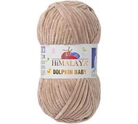 Himalaya Dolphin Baby Yarn Each Skein 100gr 120m Super Bulky Yarn for Knitting&Crocheting Ideal for Cardigans Shawls Blankets Hats and Home Textiles (1, 80317 Milk Brown)