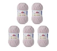 Himalaya Dolphin Baby Yarn Each Skein 100gr 120m Super Bulky Yarn for Knitting&Crocheting Ideal for Cardigans Shawls Blankets Hats and Home Textiles (80342 Powder Cream, Pack of 5)