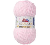 Himalaya Dolphin Baby Yarn Each Skein 100gr 120m Super Bulky Yarn for Knitting&Crocheting Ideal for Cardigans Shawls Blankets Hats and Home Textiles (1, 80303 Soft Pink)