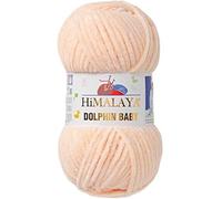 Himalaya Dolphin Baby Yarn Each Skein 100gr 120m Super Bulky Yarn for Knitting&Crocheting Ideal for Cardigans Shawls Blankets Hats and Home Textiles (1, 80333 Pastel Cream)