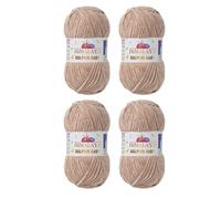 Himalaya Dolphin Baby Yarn Each Skein 100gr 120m Super Bulky Yarn for Knitting&Crocheting Ideal for Cardigans Shawls Blankets Hats and Home Textiles (80317 Milk Brown, Pack of 4)