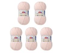 Himalaya Dolphin Baby Yarn Each Skein 100gr 120m Super Bulky Yarn for Knitting&Crocheting Ideal for Cardigans Shawls Blankets Hats and Home Textiles (80353 Sand Cream, Pack of 5)