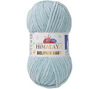 Himalaya Dolphin Baby Yarn Each Skein 100gr 120m Super Bulky Yarn for Knitting&Crocheting Ideal for Cardigans Shawls Blankets Hats and Home Textiles (1, 80347 Grey Mint)