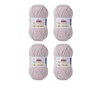 Himalaya Dolphin Baby Yarn Each Skein 100gr 120m Super Bulky Yarn for Knitting&Crocheting Ideal for Cardigans Shawls Blankets Hats and Home Textiles (80342 Powder Cream, Pack of 4)