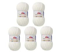 Himalaya Dolphin Baby Yarn Each Skein 100gr 120m Super Bulky Yarn for Knitting&Crocheting Ideal for Cardigans Shawls Blankets Hats and Home Textiles (80308 Cream, Pack of 5)