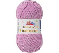Himalaya Dolphin Baby Yarn Each Skein 100gr 120m Super Bulky Yarn for Knitting&Crocheting Ideal for Cardigans Shawls Blankets Hats and Home Textiles (1, 80334 Light Lilac)