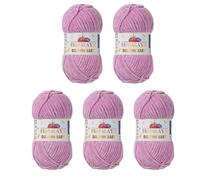 Himalaya Dolphin Baby Yarn Each Skein 100gr 120m Super Bulky Yarn for Knitting&Crocheting Ideal for Cardigans Shawls Blankets Hats and Home Textiles (80334 Light Lilac, Pack of 5)
