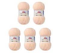 Himalaya Dolphin Baby Yarn Each Skein 100gr 120m Super Bulky Yarn for Knitting&Crocheting Ideal for Cardigans Shawls Blankets Hats and Home Textiles (80333 Pastel Cream, Pack of 5)