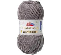 Himalaya Dolphin Baby Yarn Each Skein 100gr 120m Super Bulky Yarn for Knitting&Crocheting Ideal for Cardigans Shawls Blankets Hats and Home Textiles (1, 80320 Grey)