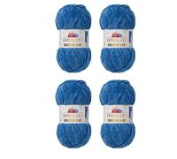 Himalaya Dolphin Baby Yarn Each Skein 100gr 120m Super Bulky Yarn for Knitting&Crocheting Ideal for Cardigans Shawls Blankets Hats and Home Textiles (80341 Lake Blue, Pack of 4)
