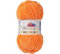 Himalaya Dolphin Baby Yarn Each Skein 100gr 120m Super Bulky Yarn for Knitting&Crocheting Ideal for Cardigans Shawls Blankets Hats and Home Textiles (1, 80316 Dry Orange)