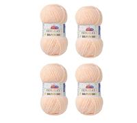 Himalaya Dolphin Baby Yarn Each Skein 100gr 120m Super Bulky Yarn for Knitting&Crocheting Ideal for Cardigans Shawls Blankets Hats and Home Textiles (80333 Pastel Cream, Pack of 4)